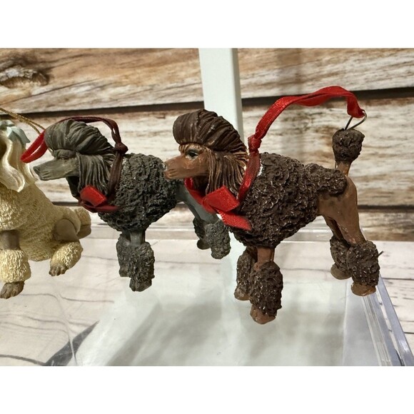 Lot Of Poodle Dog Ornaments And Poodle Figurine Vintage Resin - Picture 2 of 12